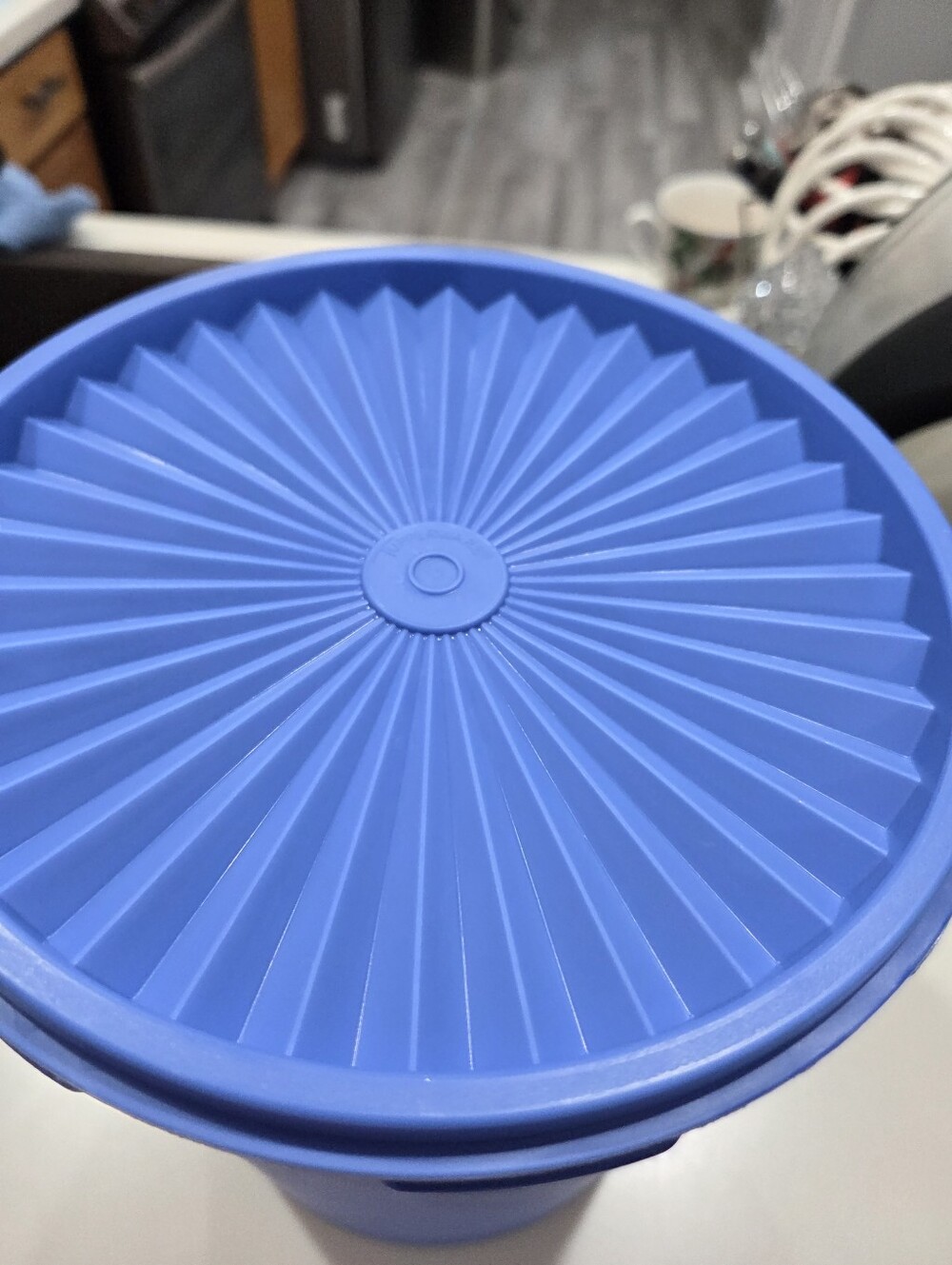 Blue Starburst Lid Tupperware Canister Container